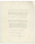 Three Stooges AFTRA Agreement Signed by Moe Howard, Larry Fine & Joe DeRita From January 1959 -- Single Page Measures 8.5'' x 11'' Sheets -- Very Good Condition
